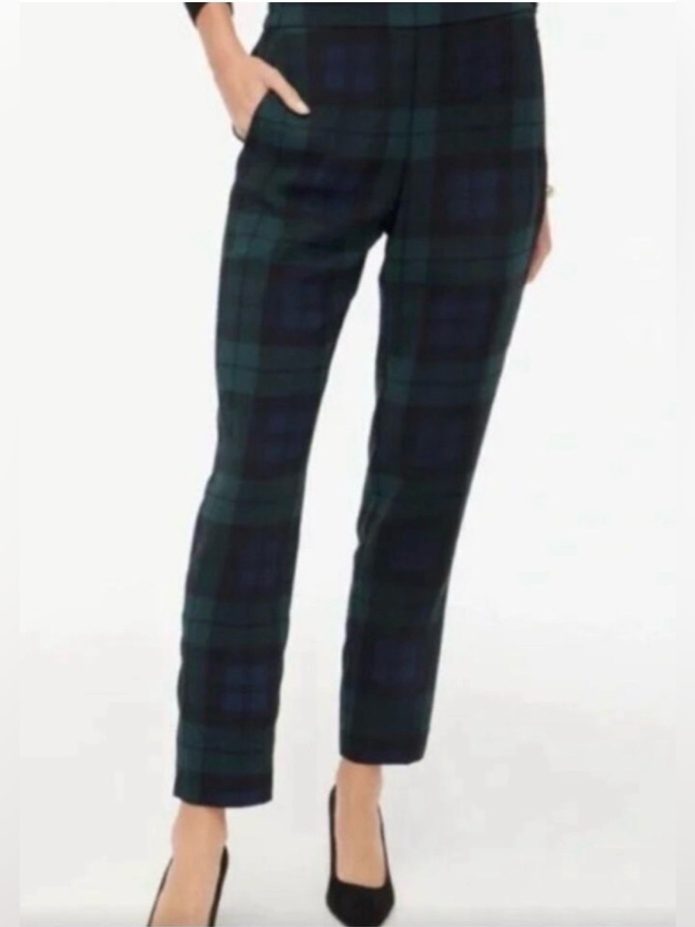 J Crew Factory Women’s Pant in Black Watch Plaid Size 8